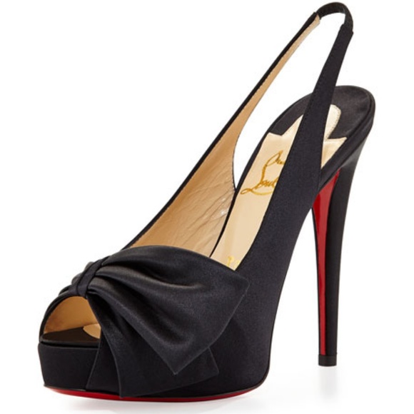 Christian Louboutin Shoes - Christian Louboutin Satin Bow Slingback Heel 37